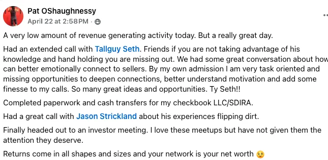 Testimonial from Pat OShaughnessy