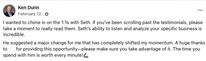 Testimonial from Ken Dunn