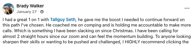 Testimonial from Brady Walker