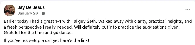 Testimonial from Jay De Jesus