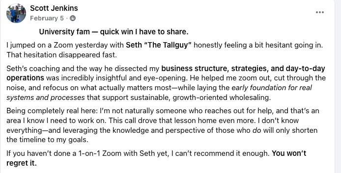 Testimonial from Scott Jenkins
