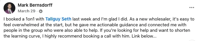 Testimonial from Mark Bernsdorff
