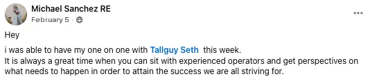 Testimonial from Michael Sanchez