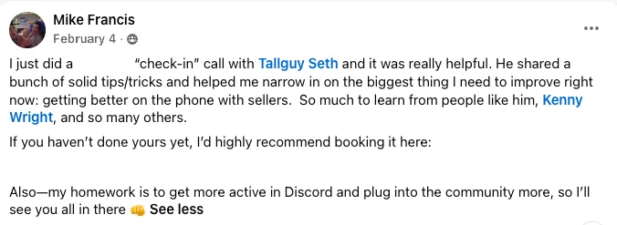 Testimonial from Mike Francis