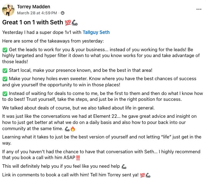 Testimonial from Torrey Madden